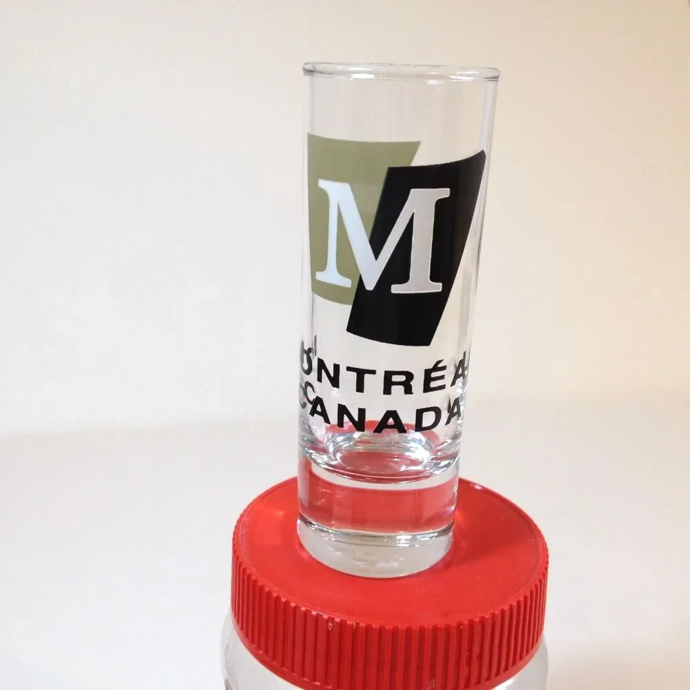 Vintage Montreal Canada Shooter Shot Glass Logo Design
